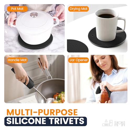Silicone Trivet Mats 4 Heat Resistant Pot Holders Multipurpose Non