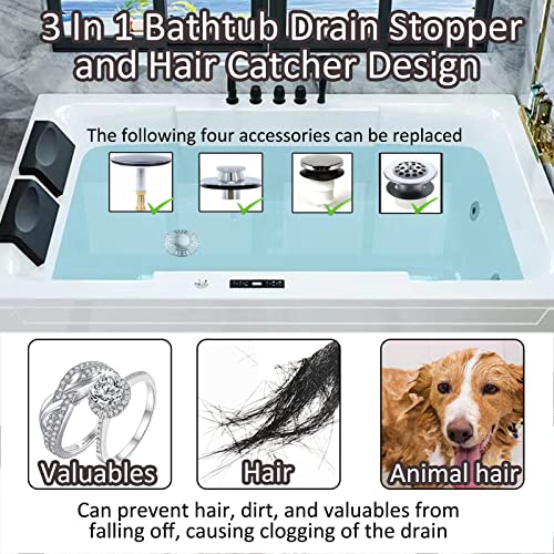 Tub Stopper Bathtub Drain Stopper Plug (Chrome Silver)