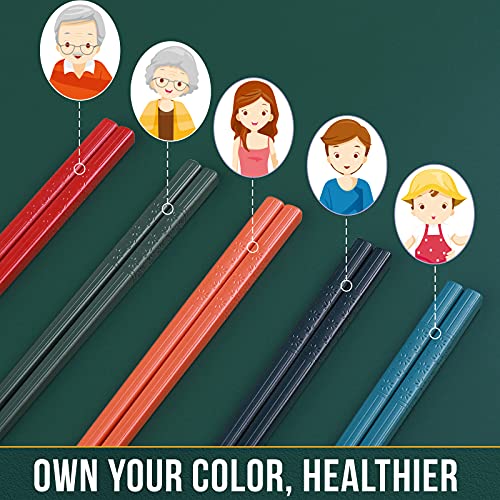 Fiberglass Reusable Chopsticks (Multi Cherry-10 Pairs)