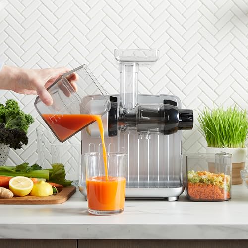 Juicer Cold Press 365 Slow Masticating Vegetable and Fruit Juice Extractor and Nutrition System Makes Nut Milks Baby Food and Sorbets (200-Watts / Silver)