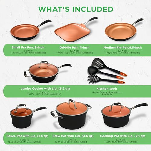 14 Piece Nonstick Kitchen Cookware Set