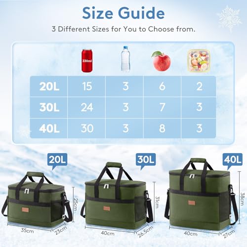 Cooler Bag 60 Cans Collapsible and Insulated Large Lunch Bag Leakproof Soft Cooler Portable for Camping