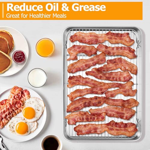 20x14 Inch XL Stainless Steel Baking Sheet with Cooling Rack Set (20x14x1.2)
