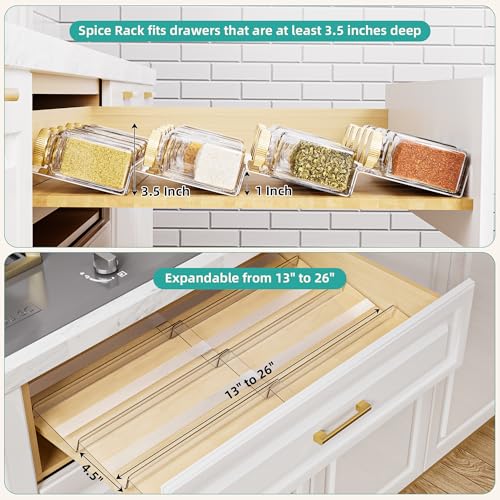 Acrylic Spice Drawer Organizer (8 Pack)