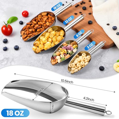 18oz Stainless Steel Ice Scoop for Freezer