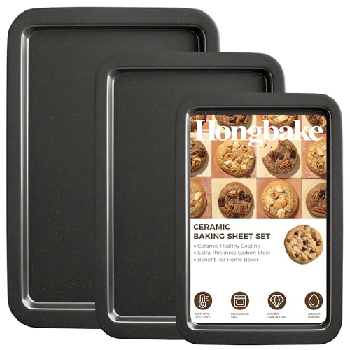 Ceramic Baking Sheet Pan Set of 3 (Dark Gray / L/M/S)