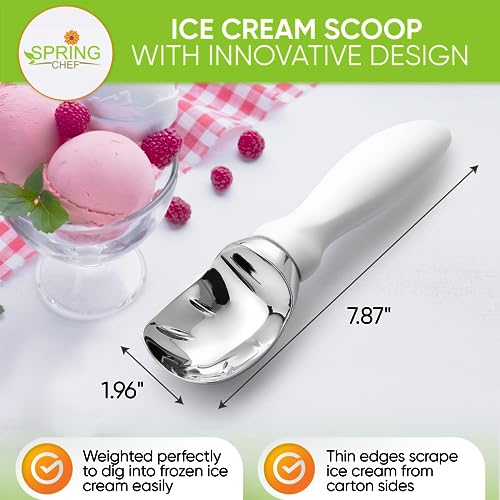 Heavy Duty Metal Ice Cream Scoop with Soft Grip Handle