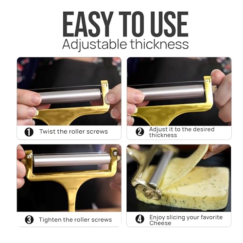 Cheese Slicer With Adjustable Thickness (Gold)