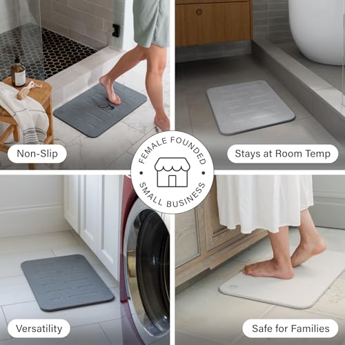 Home Stone Bath Mat (Rain Ash / 1 Pack)