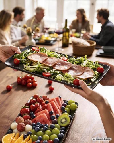 Serving Platters Set of 3 Sizes (Matte Dark Charcoal)