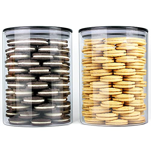 Glass Jars with Black Lids (2 Sets of 100oz)