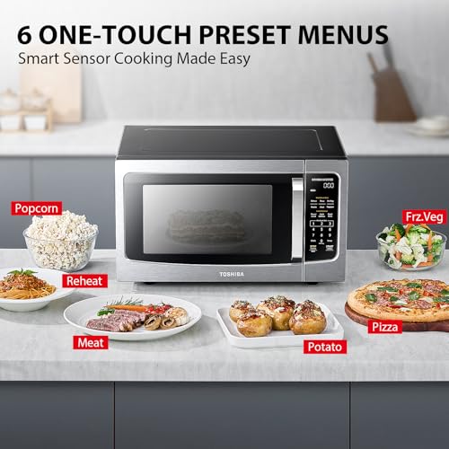 ML-EM45PIT(SS) Countertop Microwave Oven with Inverter Technology, Kitchen Essentials, Smart Sensor, Auto Defrost, 1.6 Cu.ft, 13.6" Removable Turntable, 33lb.&1250W, Stainless Steel (Inverter-1.6 Cu.Ft.)
