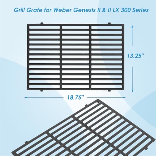 66095 18.75" Grill Grates for Weber GS4 Genesis II 300 and Genesis II LX 300 Series (18 3/4" x 13 1/4"CI)