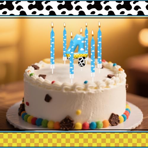 13PCS Toy Inspire Game Story Birthday Candles Set for Kids (Blue+White+Yellow+Black / 4)