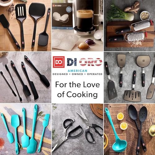 DI ORO Silicone Cooking Spoons (Teal)