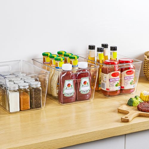 Clear Plastic Storage Organizer Bins (4 Count)