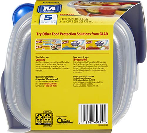 Ware Entree Food Storage Containers (Square / 5 Count (Pack of 1))