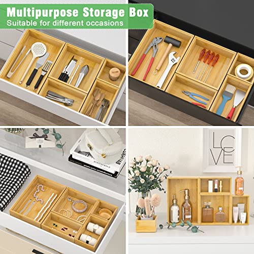 Bamboo Bathroom Drawer Organizer Dividers (Bamboo)