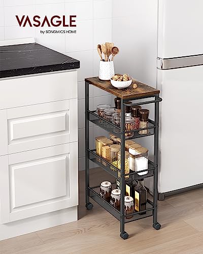 4 Tier Slim Rolling Storage cart with Wheels