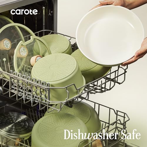 25pcs Ceramic Cookware Sets (Green / 25 Piece)