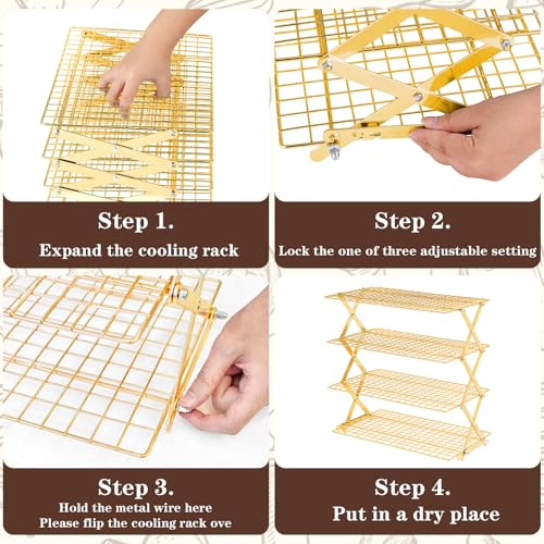 4 Tier Gold Collapsible Cooling Rack