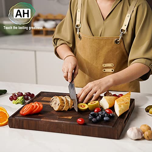 Large Walnut Wood End Grain Cutting Board 17x13x1.5" Butcher Block (End Grain / 17"L x 13"W)