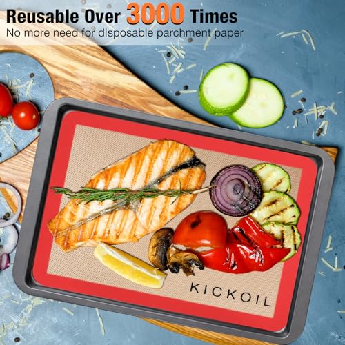 Silicone Baking Mats Set of 3 ((11.6" x 8.5") 3 Quarter Sheet)
