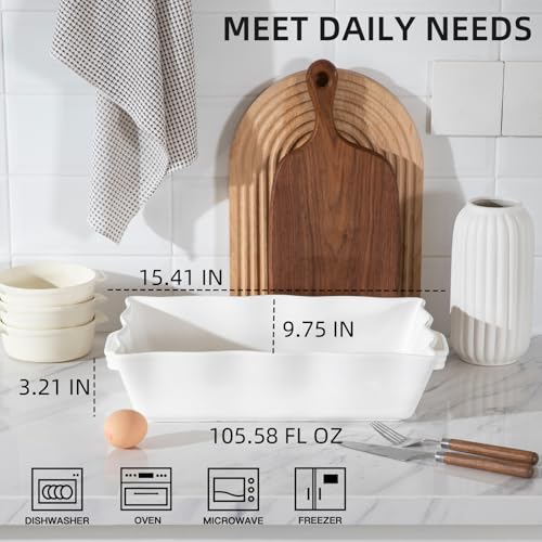 Sweejar Casserole Dishes for Oven (White New / Baking dish(Set of 1))