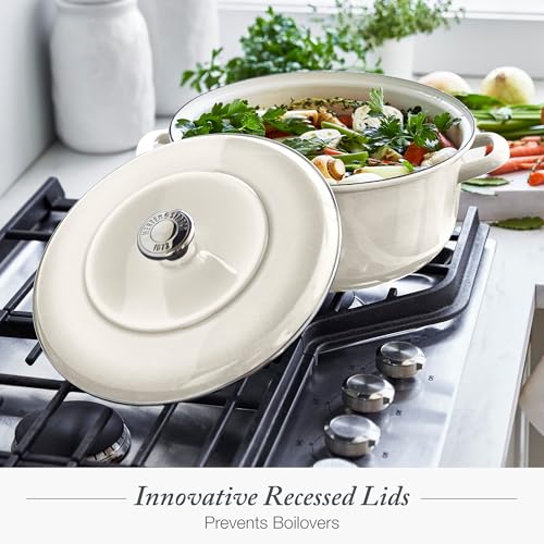 3.7QT & 5.5QT Dutch Ovens with Lids (Cream White)