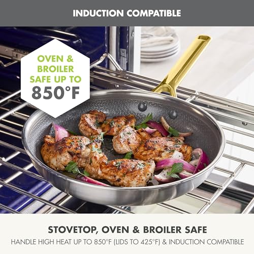 Hybrid APEX 13 Piece Stainless Steel Ceramic Nonstick Cookware Set (Gold)