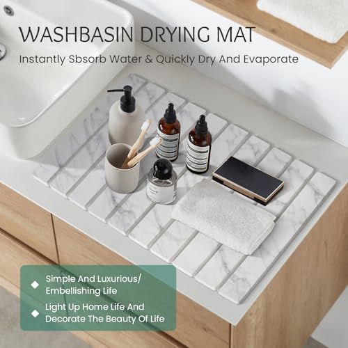 Stone Dish Drying Mat Collapsible Diatomaceous Earth Absorbent Mat Quick Dish Drying Pad Dish Rack Pad Match Any Counterto Multiple Usage for Kitchen
