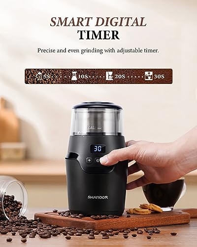 Adjustable Coffee Grinder Electric (Dark black / 1 Bowl)