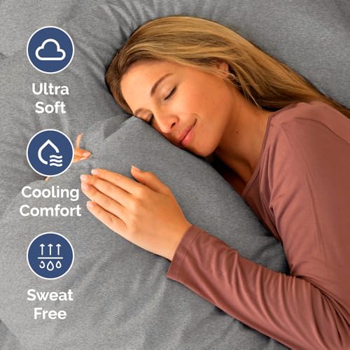 Short Queen Size 4 Piece Bed Sheet Set (40 - Heathered Grey / Short Queen)