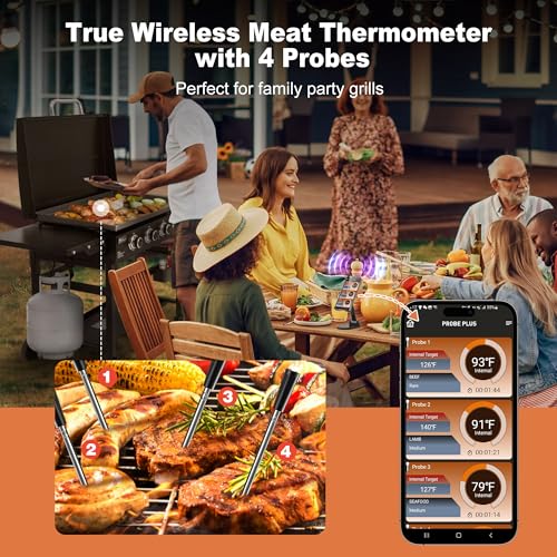 Smart Wireless Meat Thermometer 4 Probes (4 Probes)