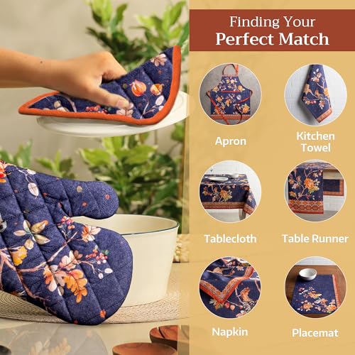 Maison d'Hermine Oven Gloves 100% Cotton Oven Mitt (020 - Kelim - Infinity / 7.5" x 13" (Oven Mitt))