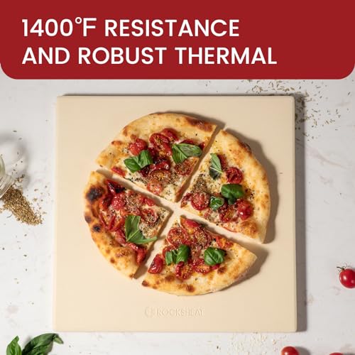 13.2" x 13.2" x 0.4" Square Cordierite Pizza Baking Stone Perfectly Compatible for Ooni Koda & Fyra 12