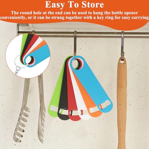 24 Pack Flat Bottle Opener 7 Inch (Black+White+Green+Blue+Orange+Red / Flat)