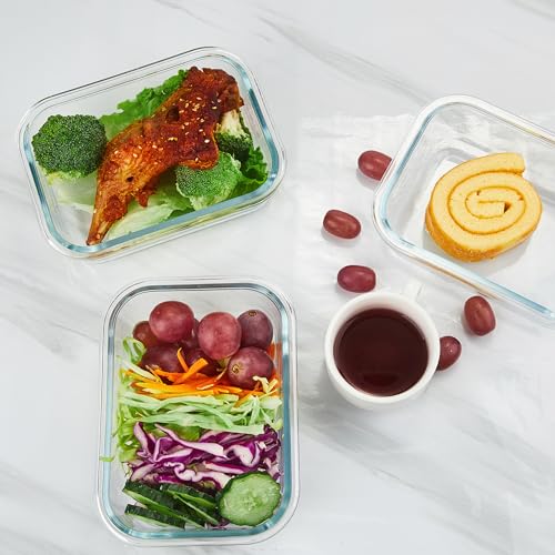 10 Pack 22 oz Glass Meal Prep Containers