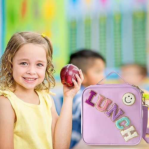 Insulated Lunch Bag With Adjustable Shoulder Strap (Purple)