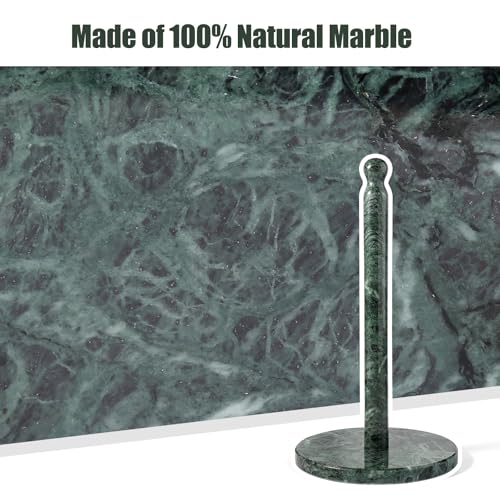 Italian Natural Marble Paper Towel Holder Countertop (Green Marble-alpi Green / 7" Base)