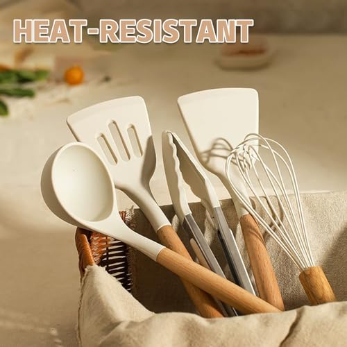 Kitchen Cooking Utensils Set (Cream White)