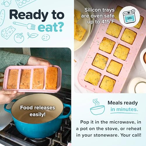 2 Tbsp Silicone Freezer Molds with Lids (2-Pack / Cotton Candy)
