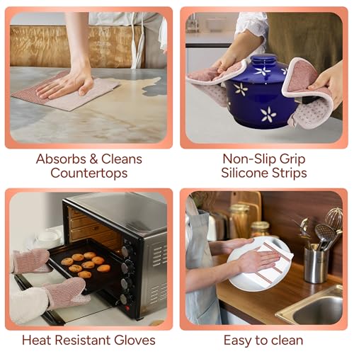 Potholders for Kitchens (10: Oven Mitts - Canyon Rose / Oven Mitt Set - 8 Pack)