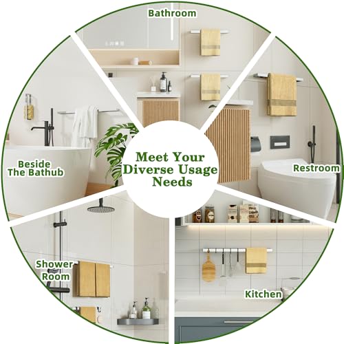 16 Inch Hand Towel Holder Towel Bar for Bathroom Wall Mounted (Polished Chrome / 16-Inch)
