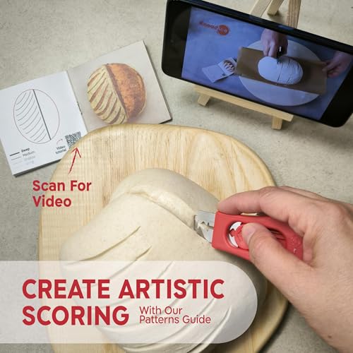Upgraded Extractable & Magnetic Bread Lame Dough Scoring Tool (Red)