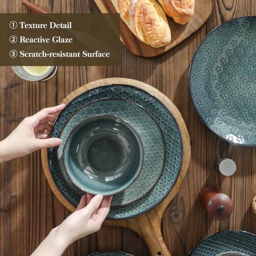 12 Pieces Dinnerware Sets (Green / Service for 4 (12 Pcs))