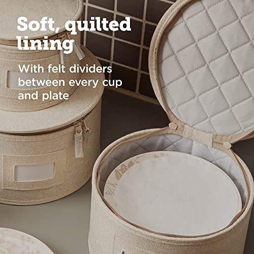 China Storage Containers (Cream / 5 Piece Quilted Set for China Storage)