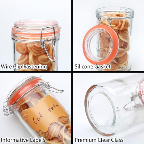 16 oz Glass Jars with Airtight Lid (16 Ounce)