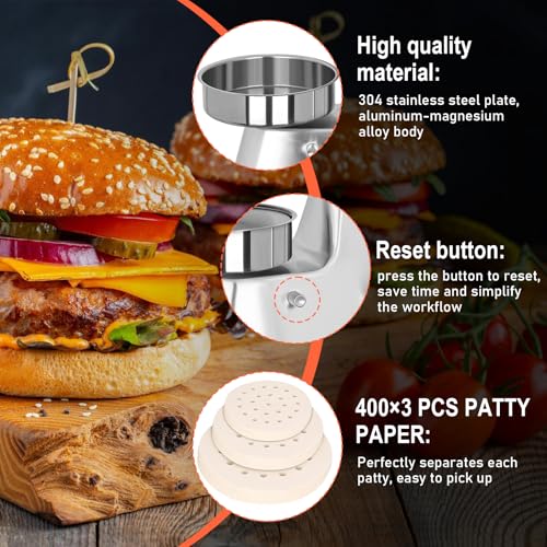 Commercial Hamburger Press Patty Maker with 4
