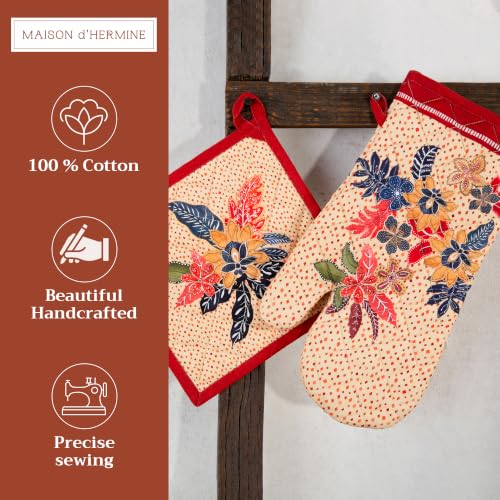 100% Cotton Oven Mitt & Pot Holder Set (064 - Kalahari / 7.5" x 13" & 8" x 8" (Oven Mitt & Pot Holder))